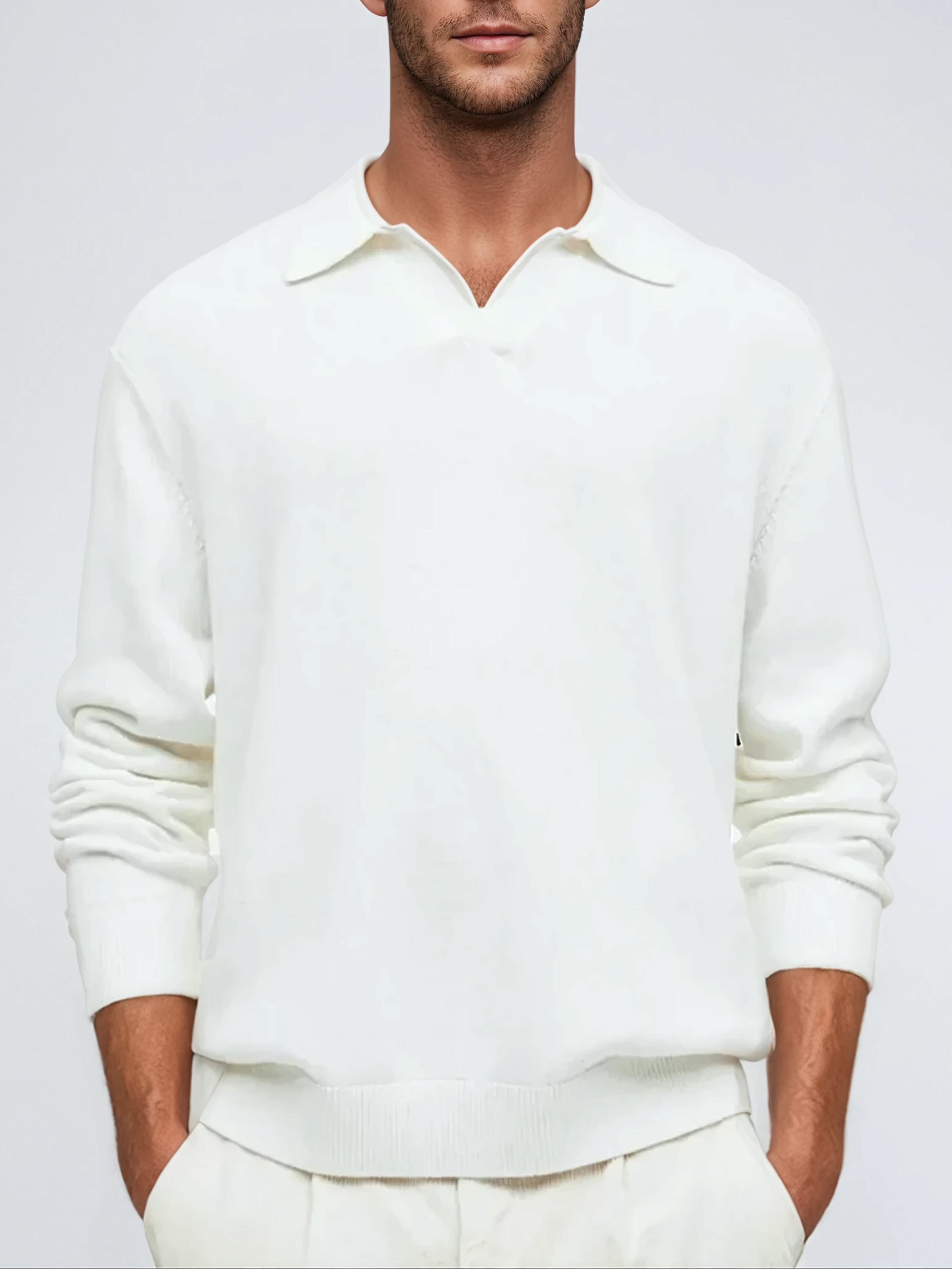 Wool Polo with Long Sleeves - Sophie New York