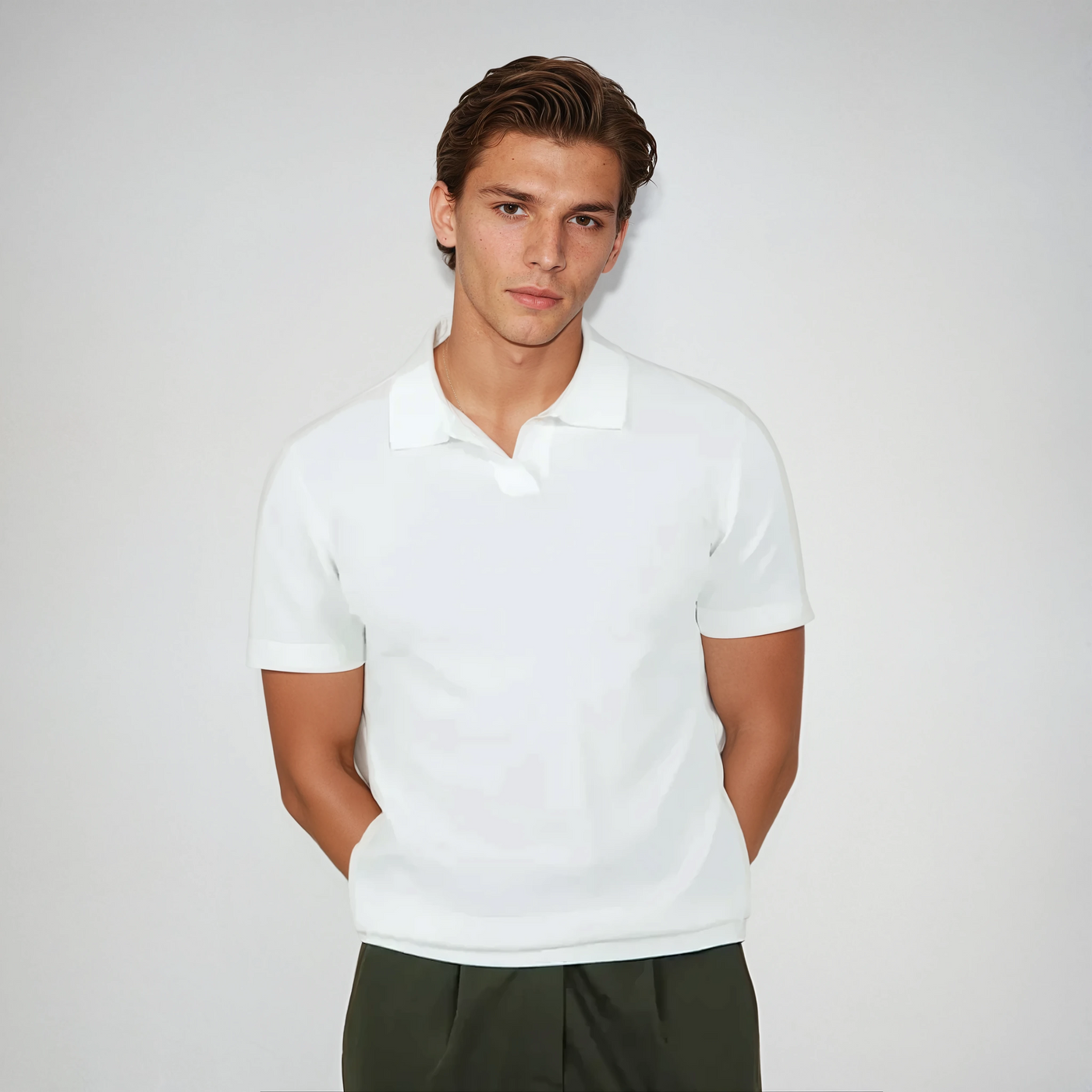 White Polo Without Buttons - Sophie New York
