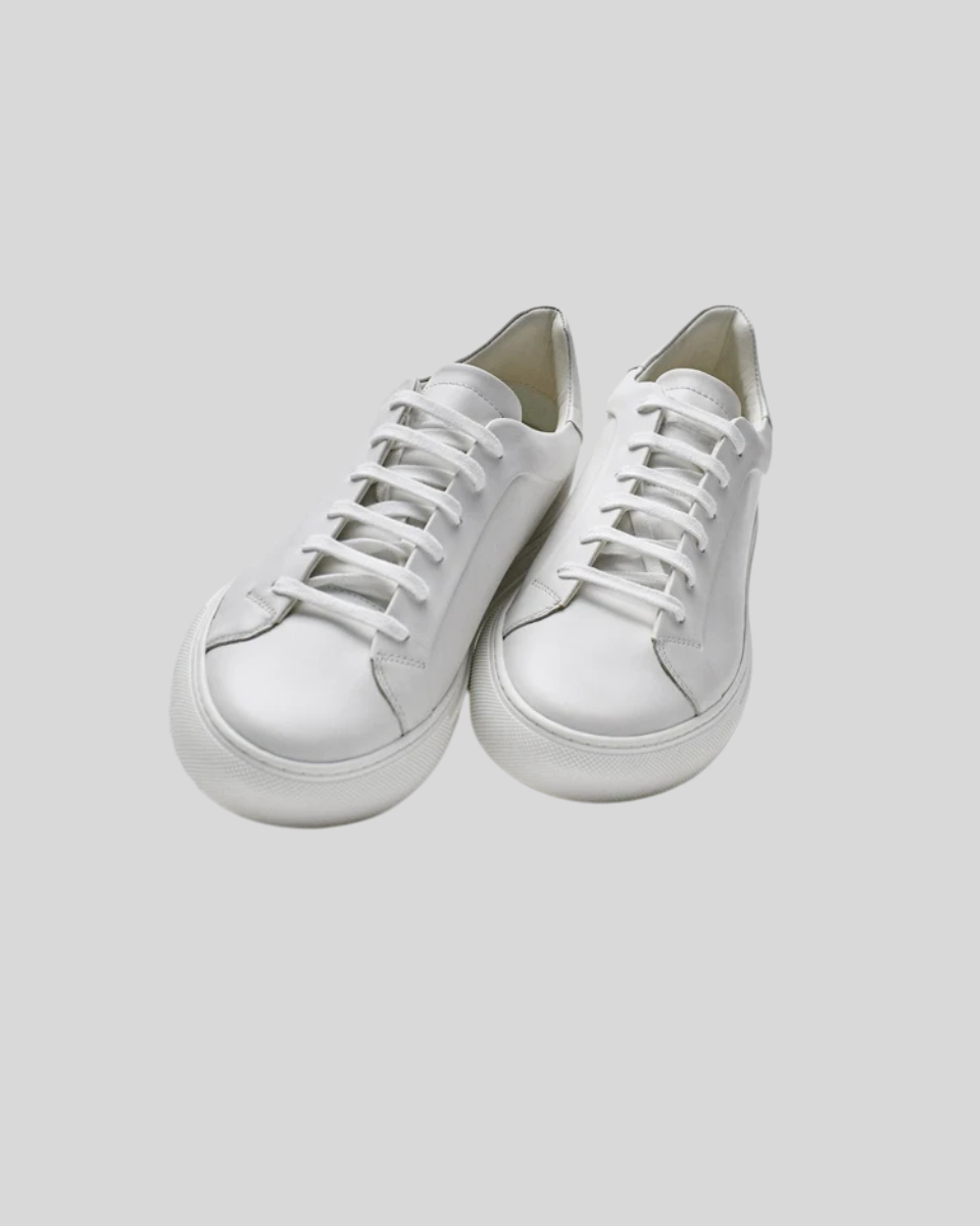 Leather Oxford Sneakers - White - Sophie New York