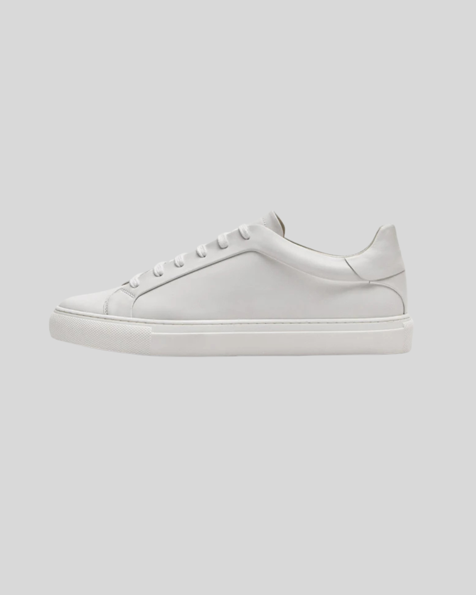 Leather Oxford Sneakers - White - Sophie New York