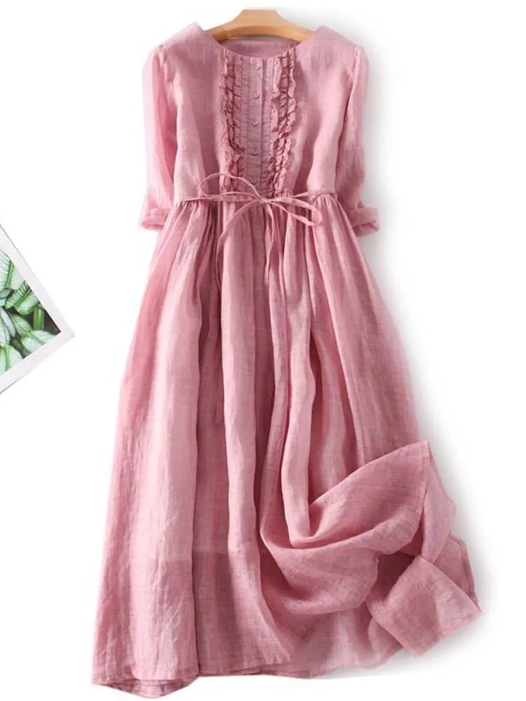 Laureen | Elegant Linen Dress