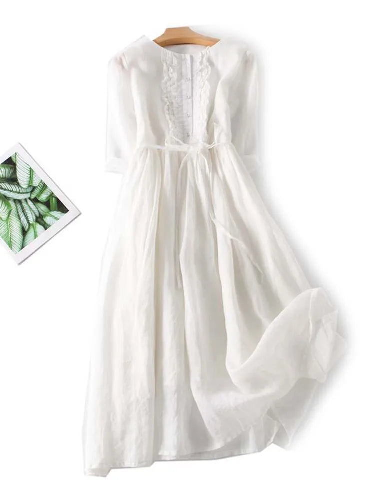 Laureen | Elegant Linen Dress