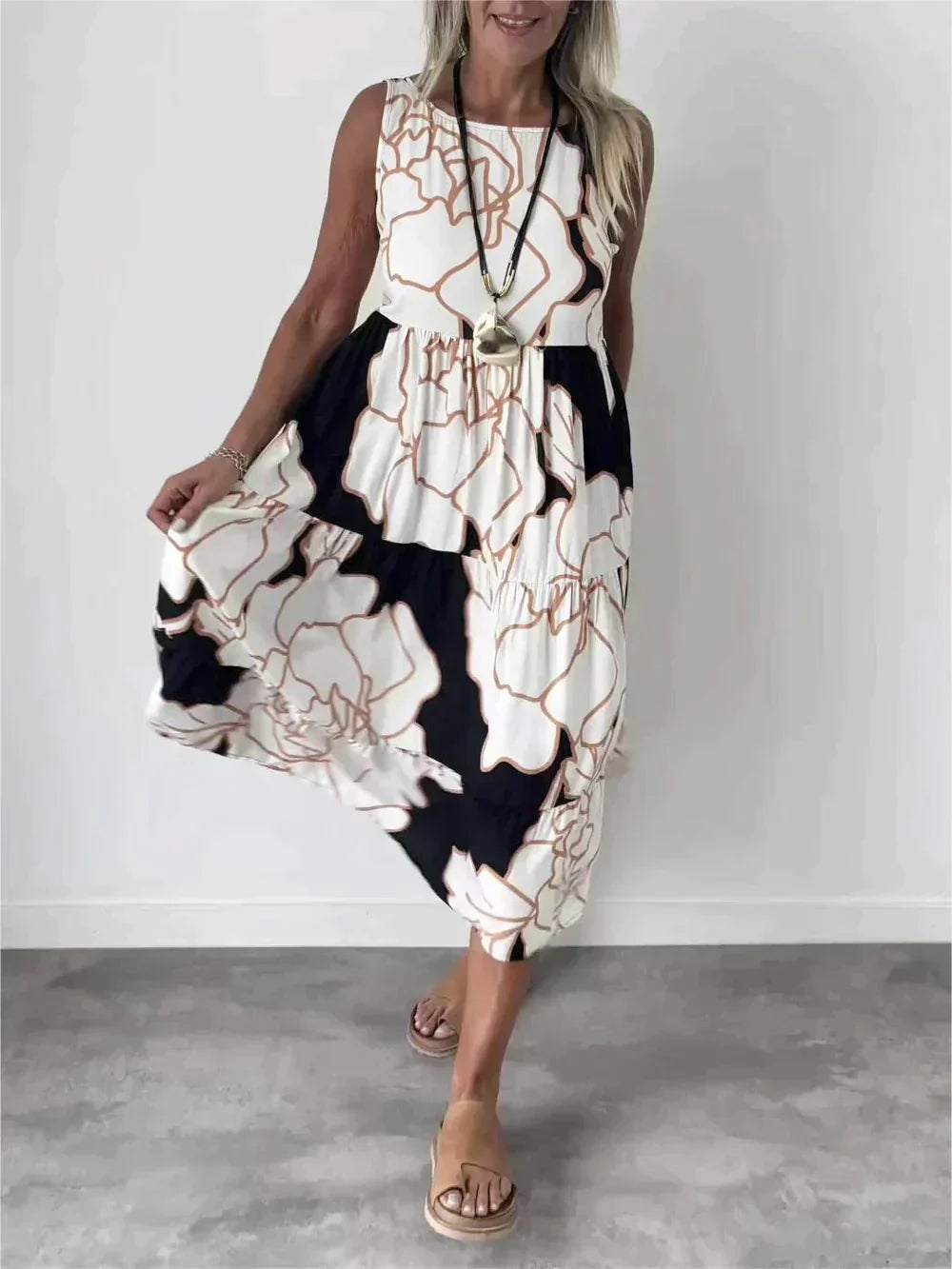 Kathleen™ | Off-Shoulder Dress with Print