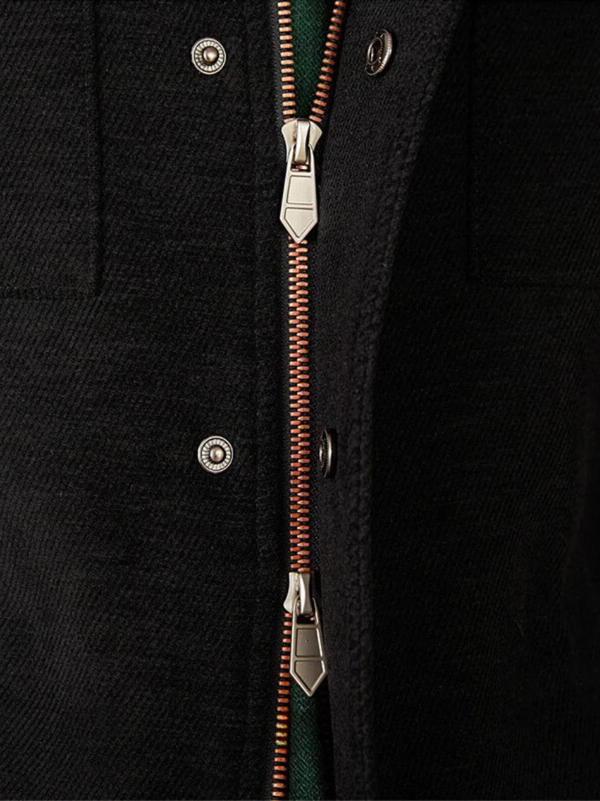 Wool Multi-Pocket Jacket Black - Sophie New York