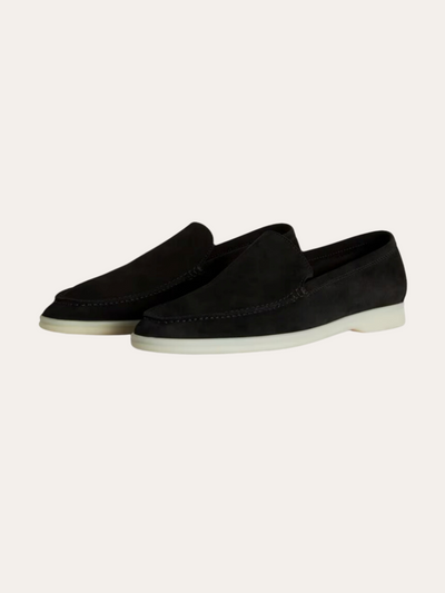 Finshed Suede Loafers – Black - Sophie New York