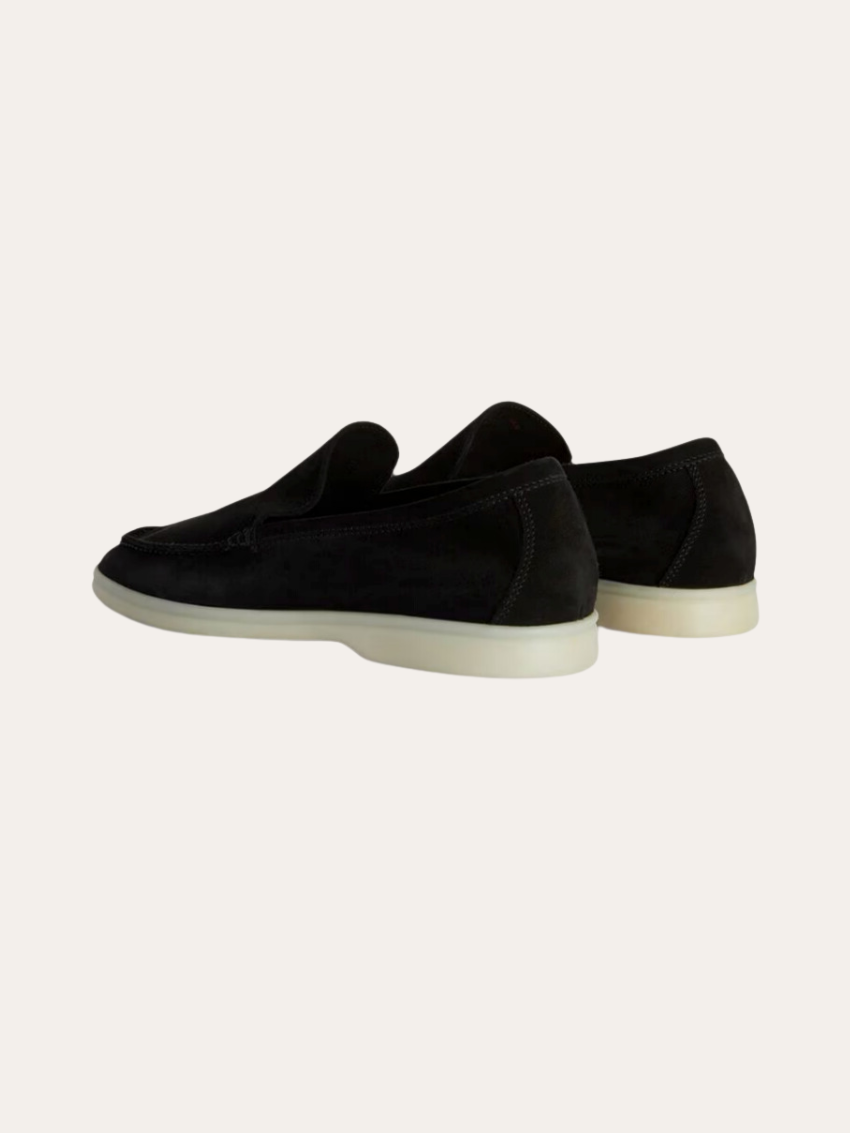 Finshed Suede Loafers – Black - Sophie New York