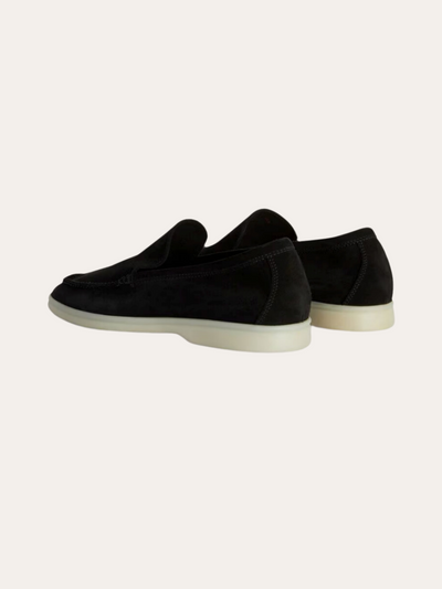 Finshed Suede Loafers – Black - Sophie New York
