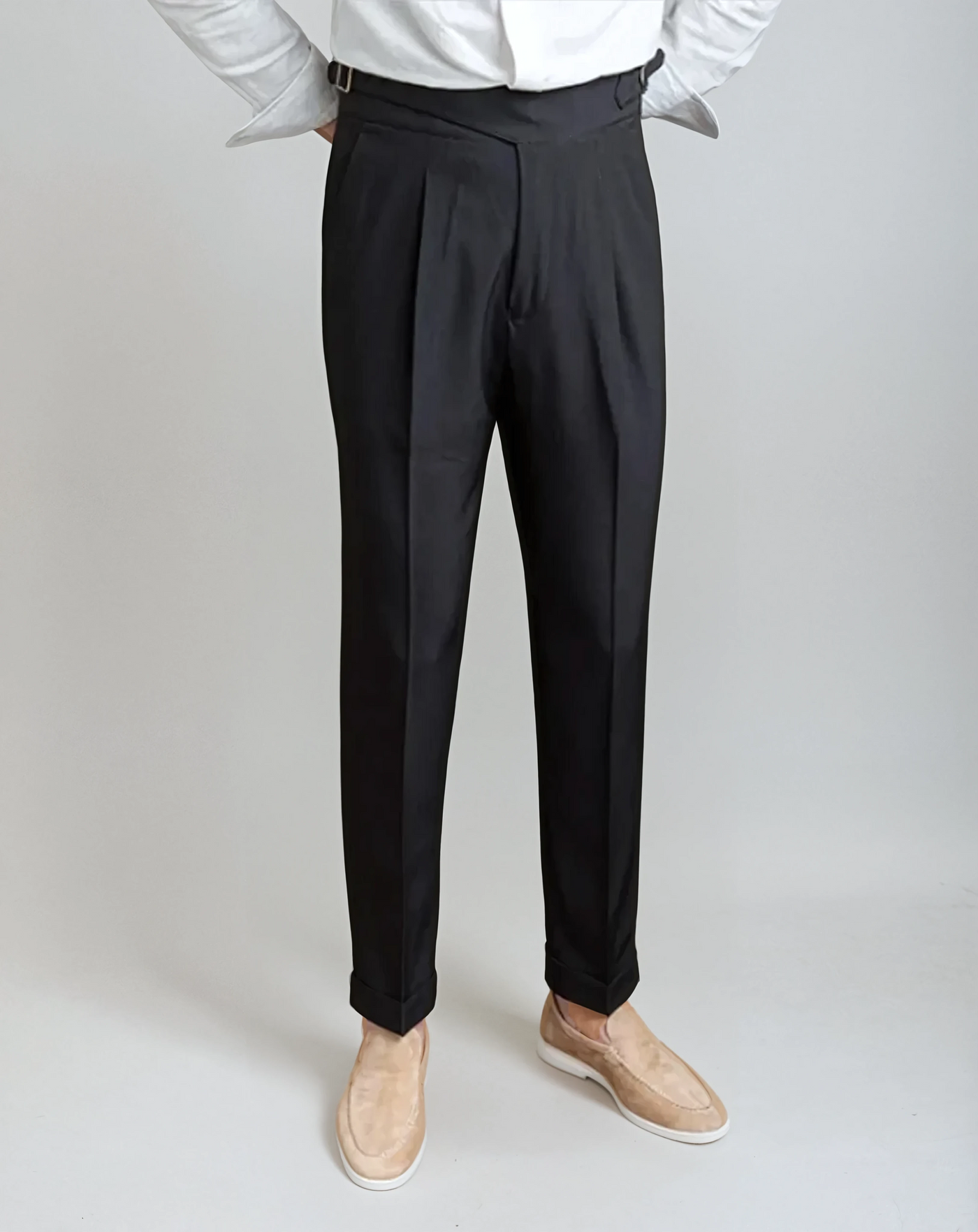 Oxford Pleated Pants - Black