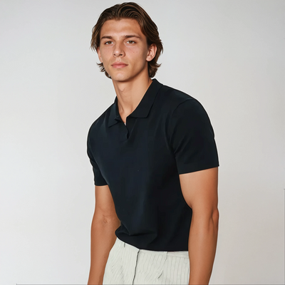 Polo Without Buttons Black - Sophie New York