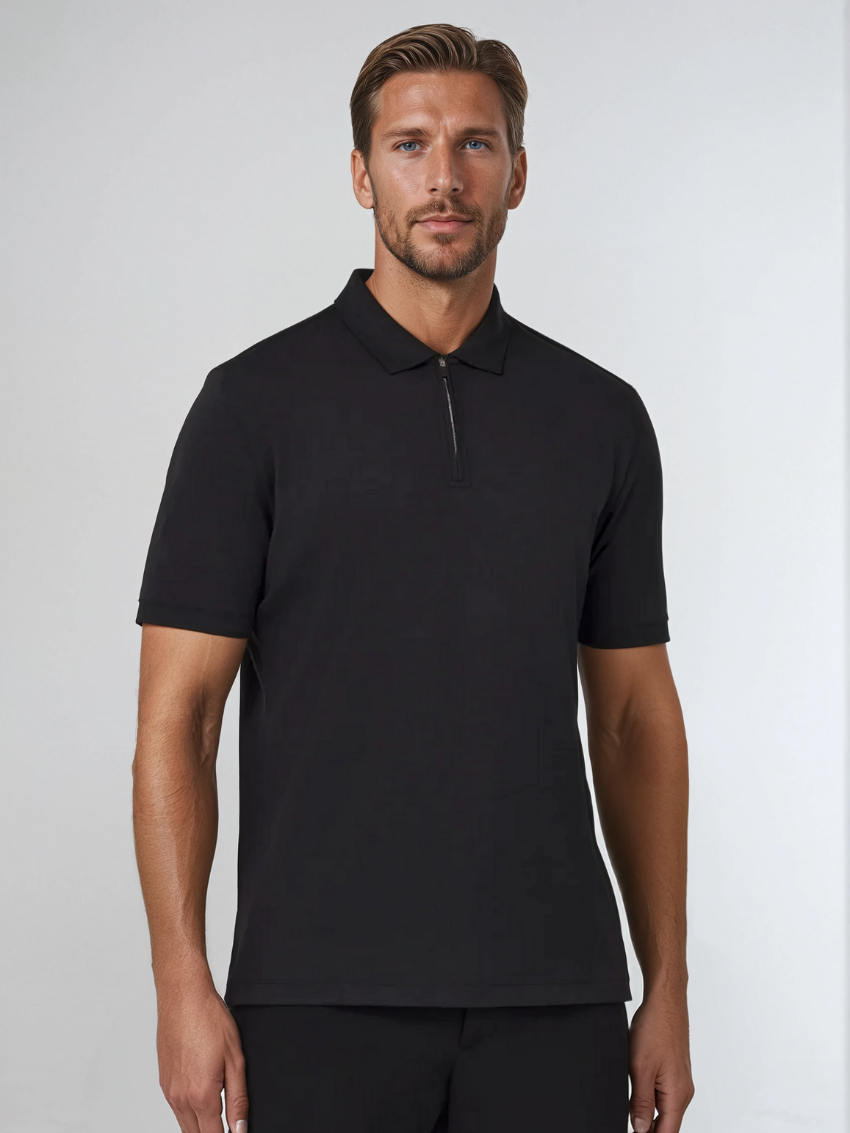 Zipper Polo - Black - Sophie New York