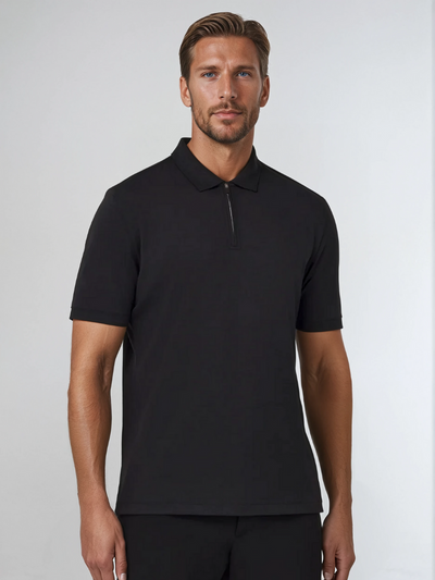 Zipper Polo - Black - Sophie New York
