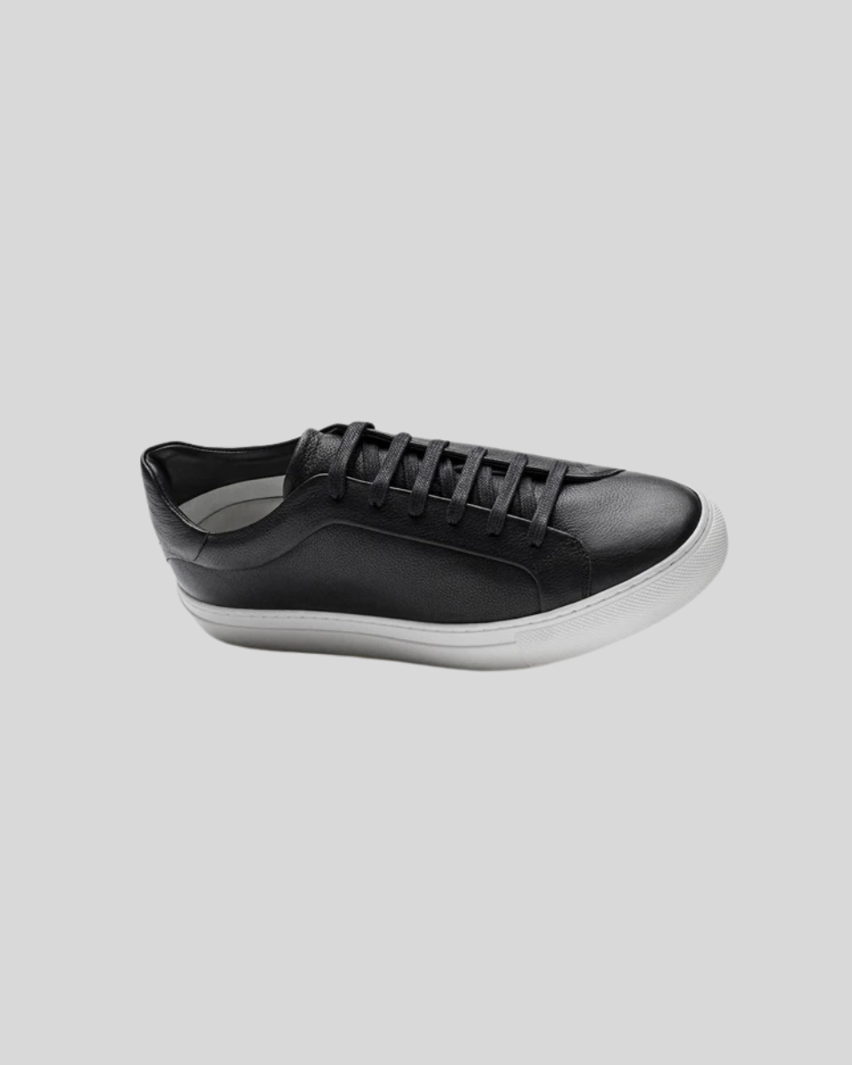 Leather Oxford Sneakers - Black - Sophie New York