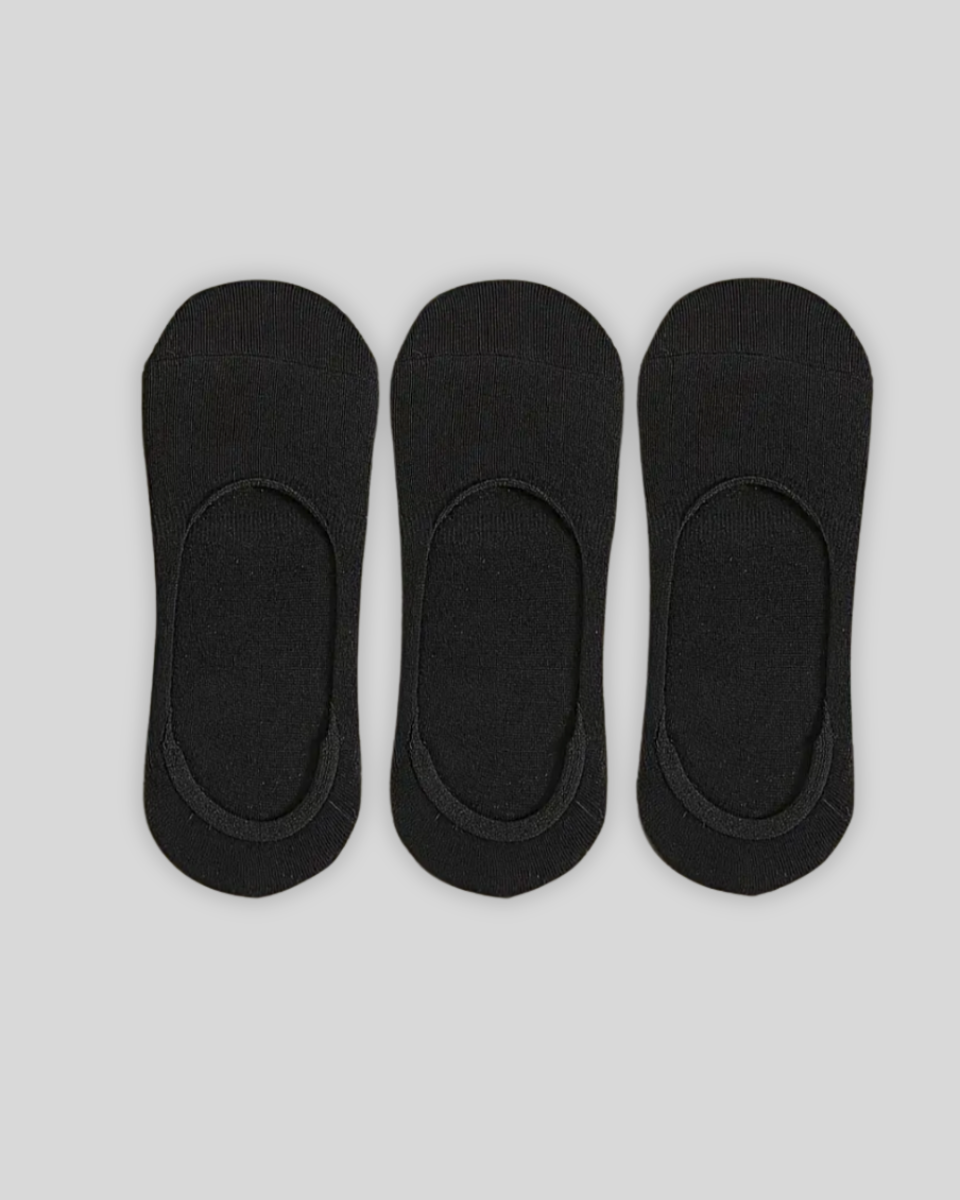 3-Pack Invisible Socks - Black - Sophie New York
