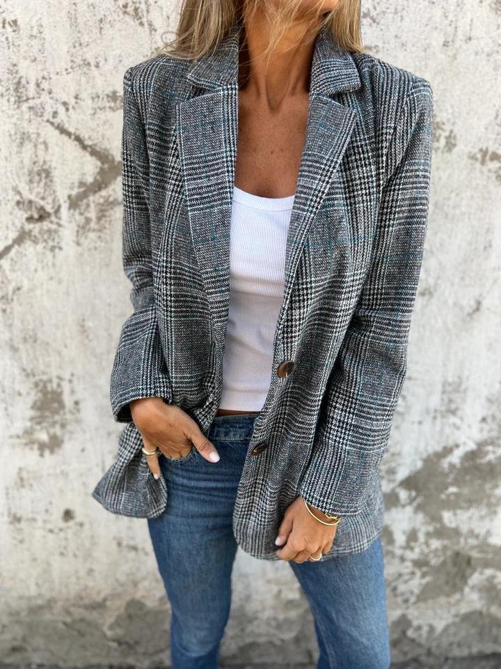 Danaya™ - Stylish Women's Winter Check Blazer