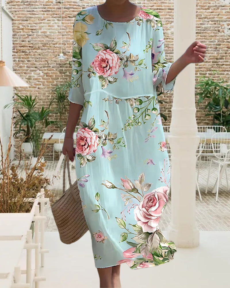 Martha | Floral Print Midi Dress