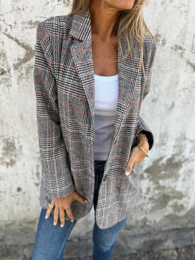 Danaya™ - Stylish Women's Winter Check Blazer