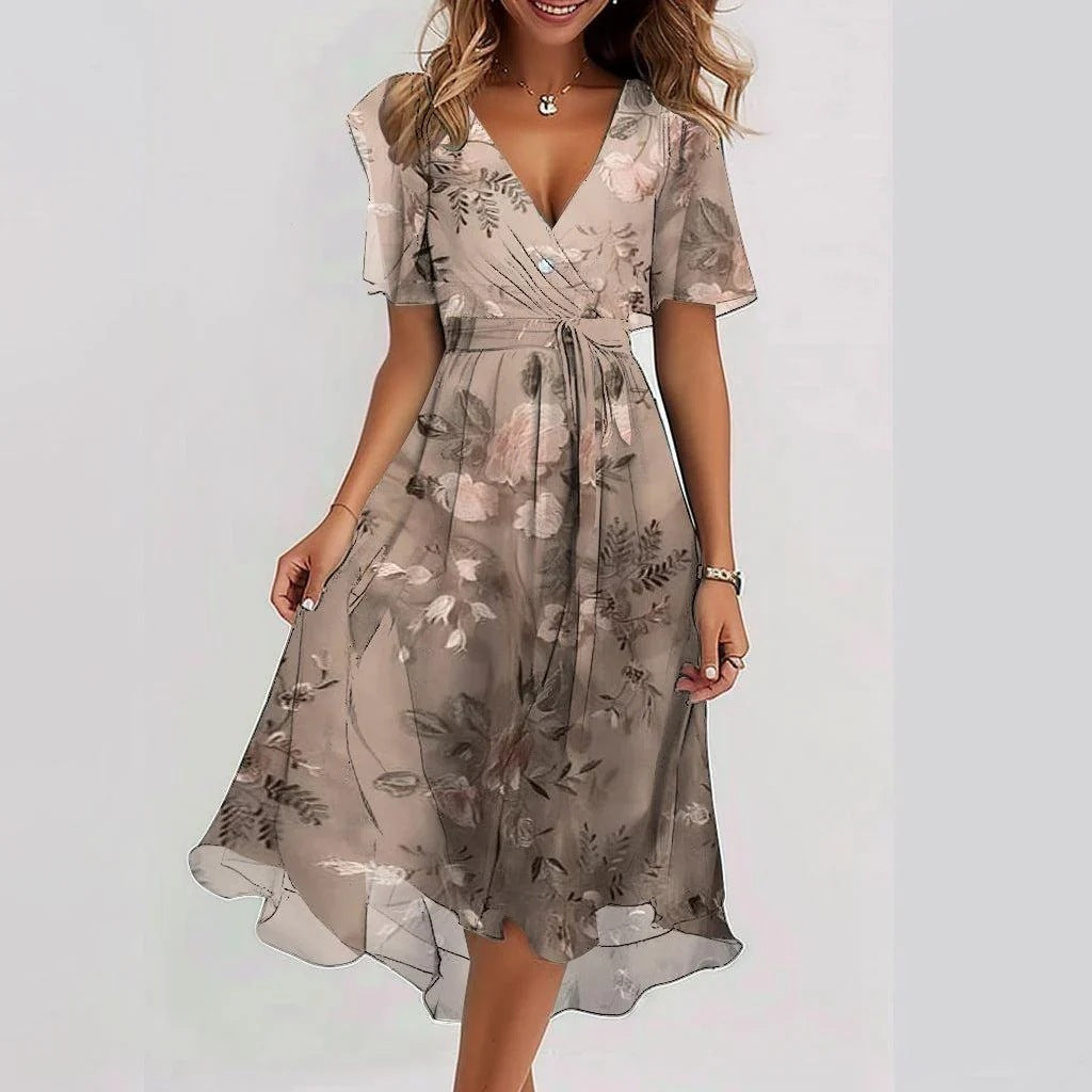 Arianna™ | Lightweight Short Sleeve Dress with Elegant Print