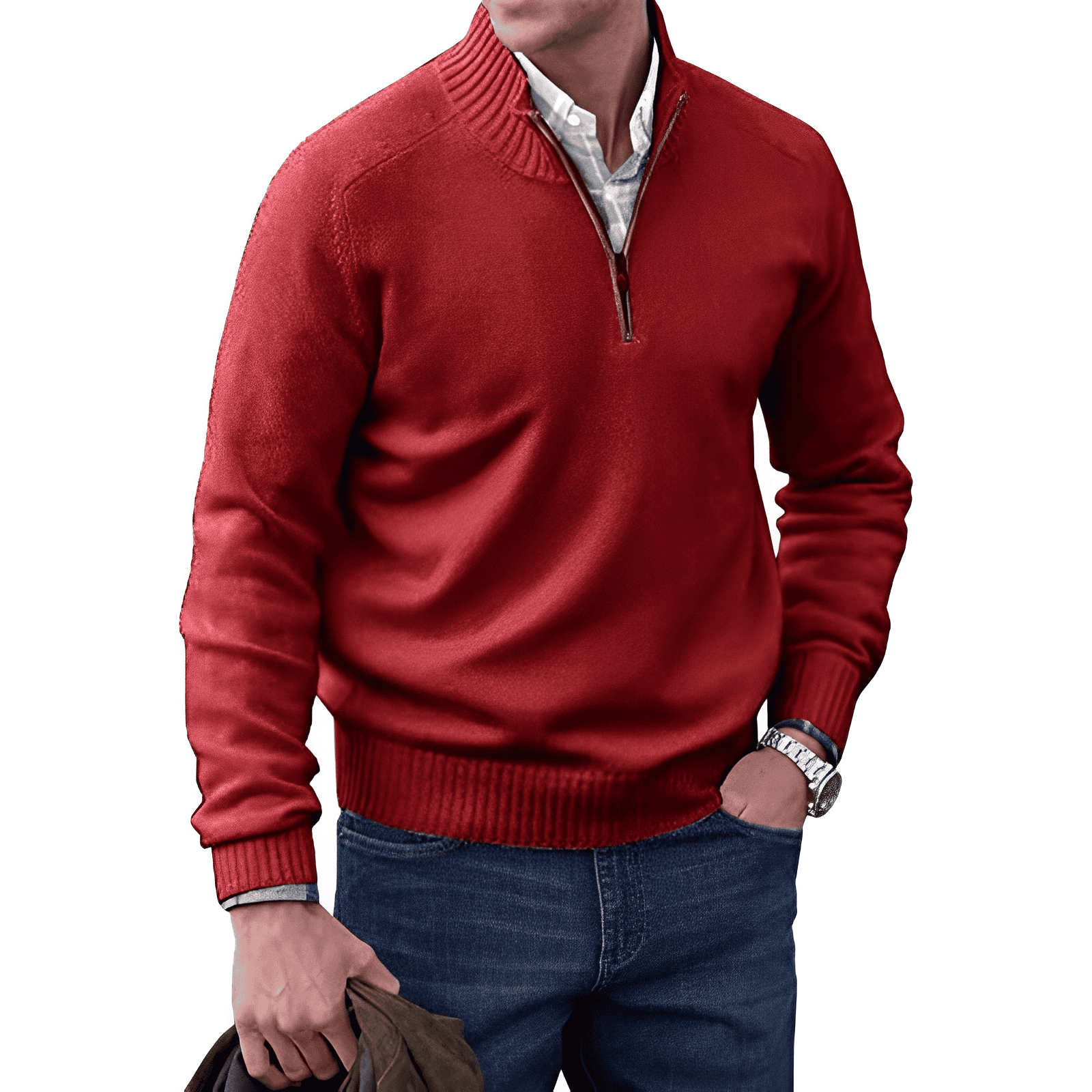 Kasper | Elegant cashmere sweater with zipper