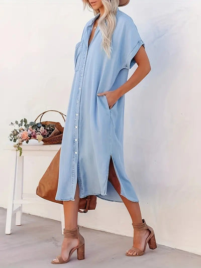 Nina™ | Shirt Dress with Fixed Pockets