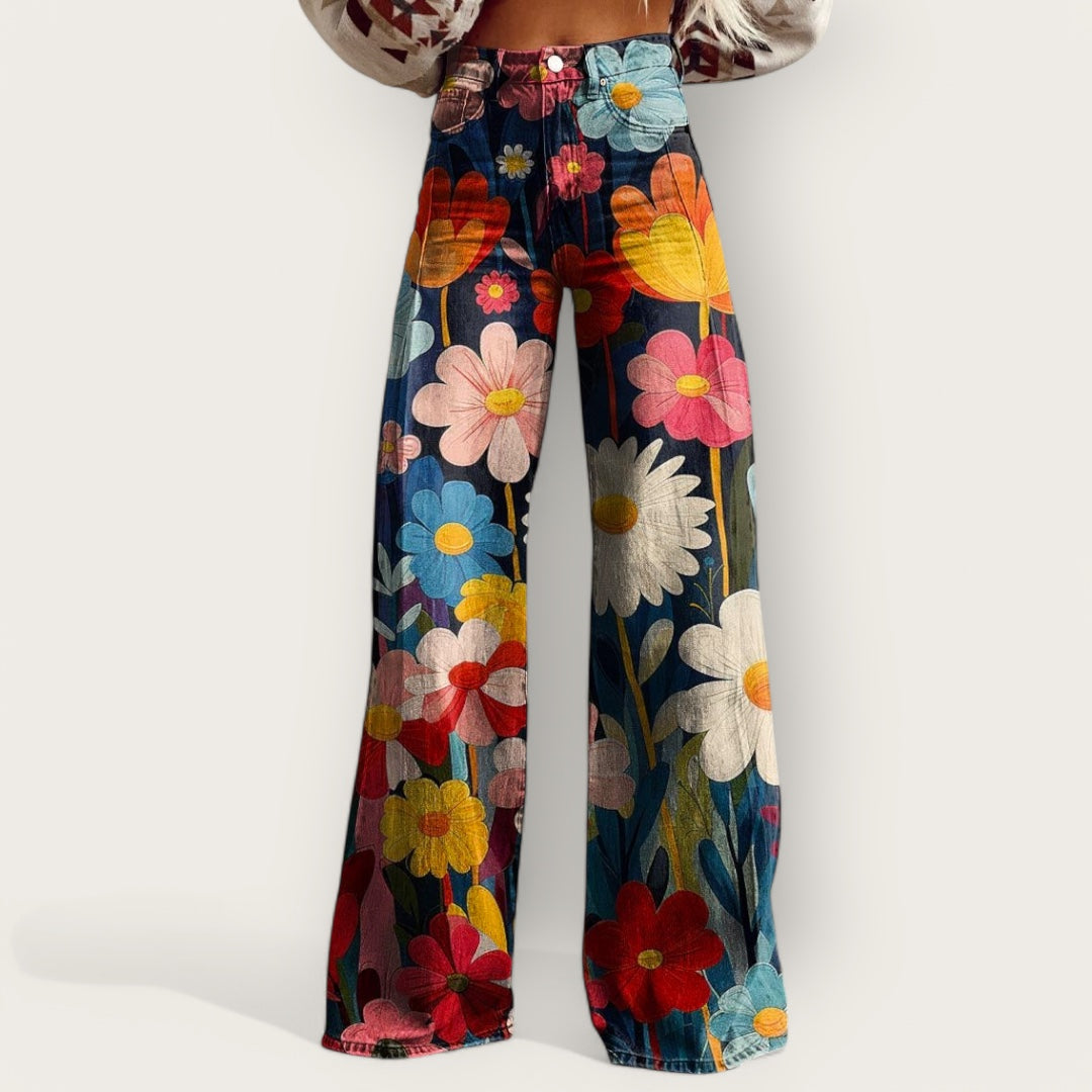 Sophie| Stylish Wide-Leg Colorful Pants