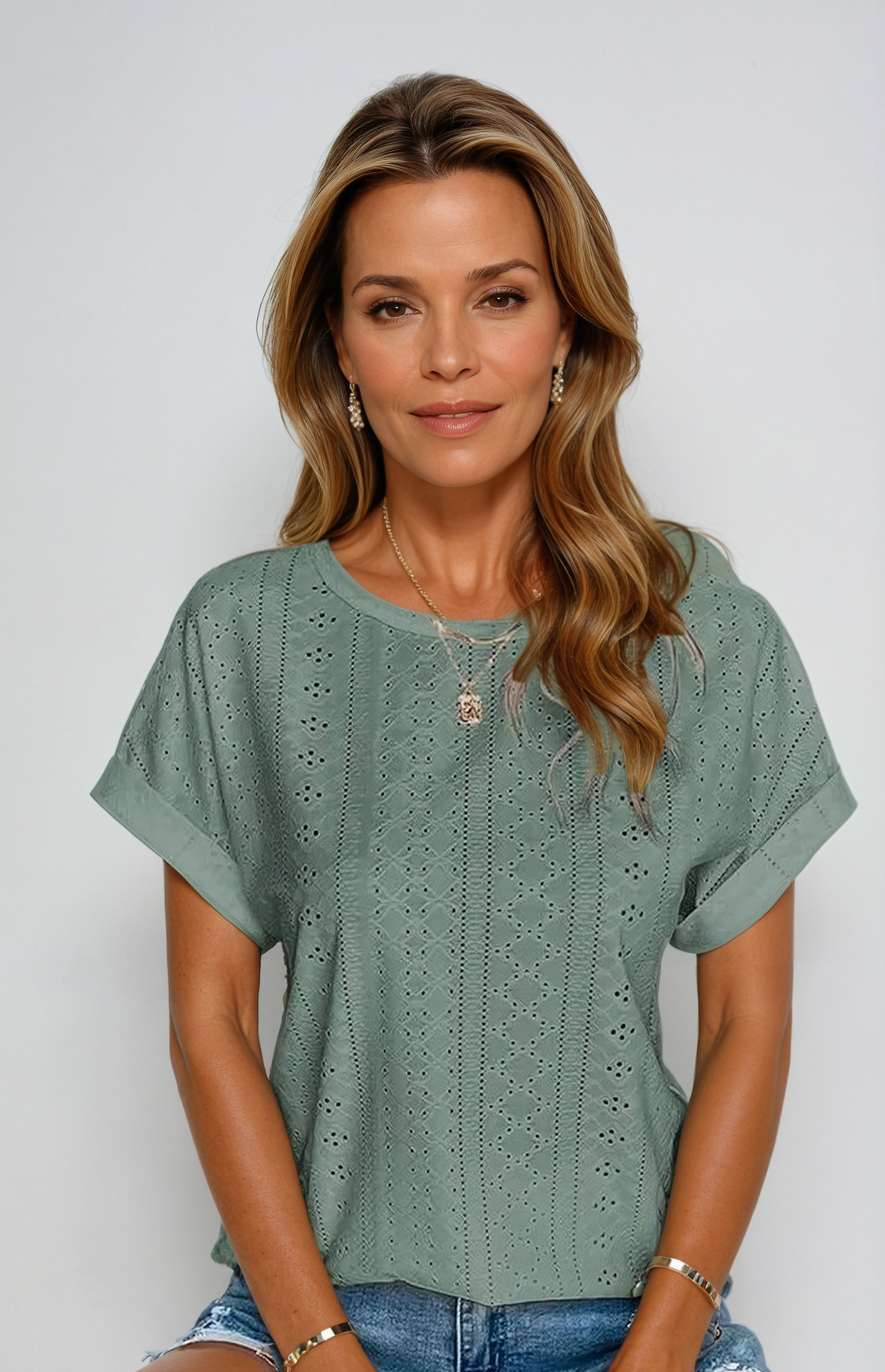Courtney | Stylish Eyelet Detail Summer Top