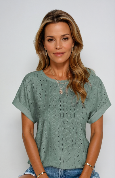 Courtney | Stylish Eyelet Detail Summer Top