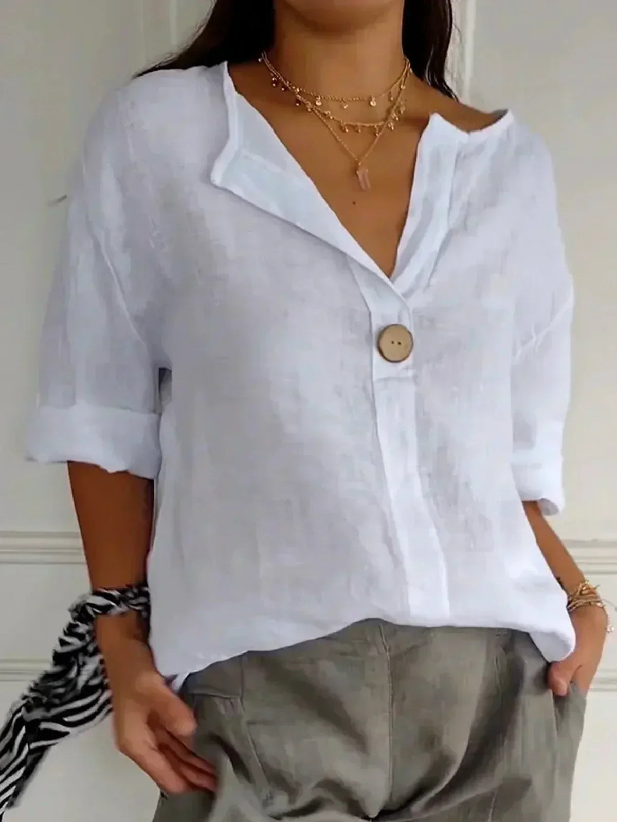 Camila | Casual V-Neck Blouse