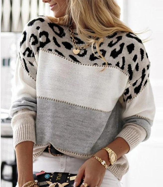 Pernille | Elegant sweater with leopard pattern