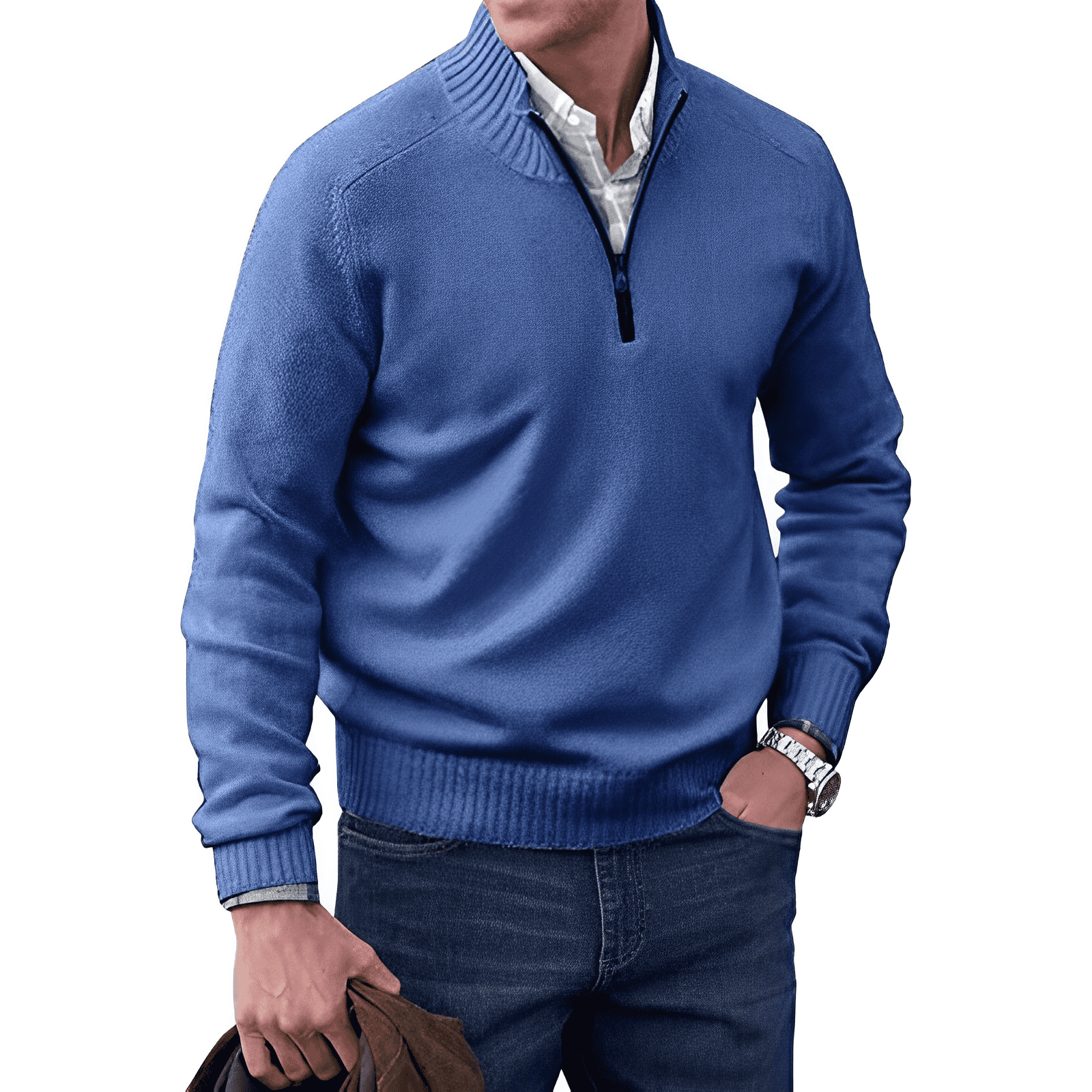 Kasper | Elegant cashmere sweater with zipper