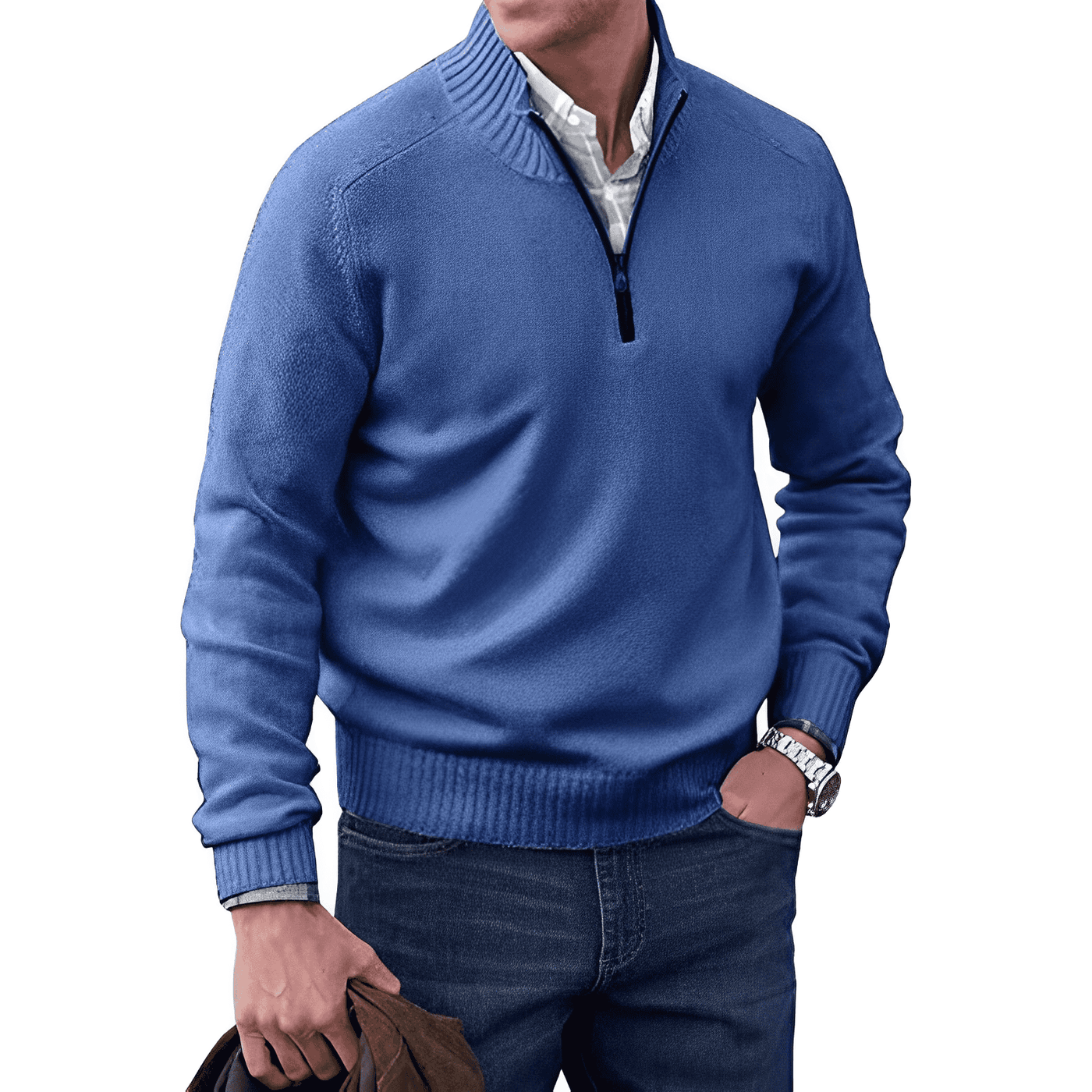 Kasper | Elegant cashmere sweater with zipper