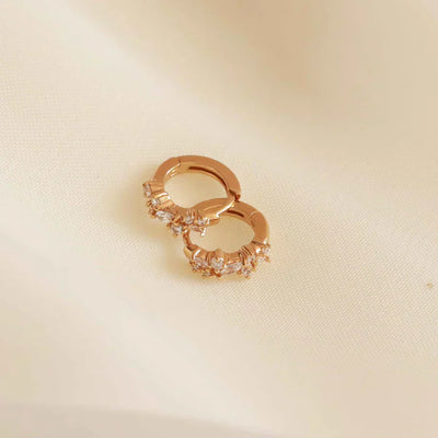 Crystal Cluster Huggies | 18k Gold