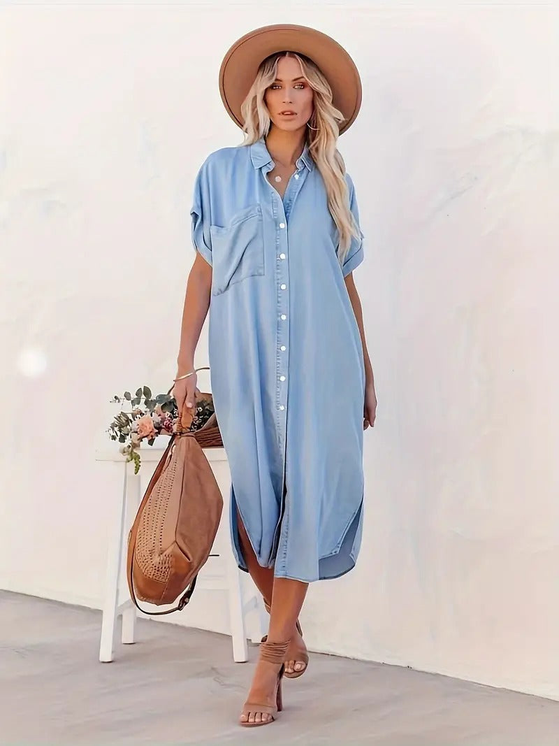 Nina™ | Shirt Dress with Fixed Pockets