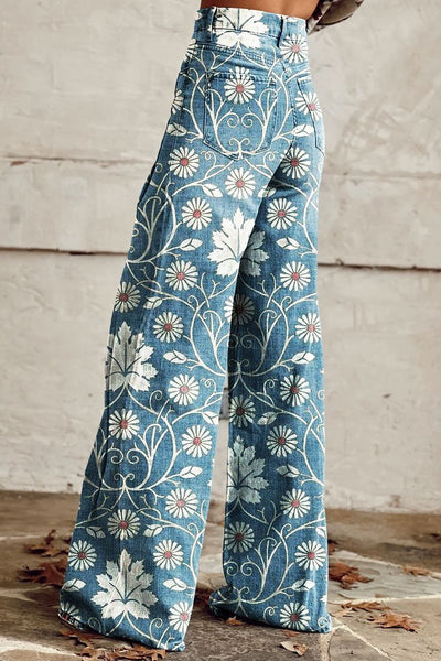 Stella | Stylish Wide-Leg Floral Pants