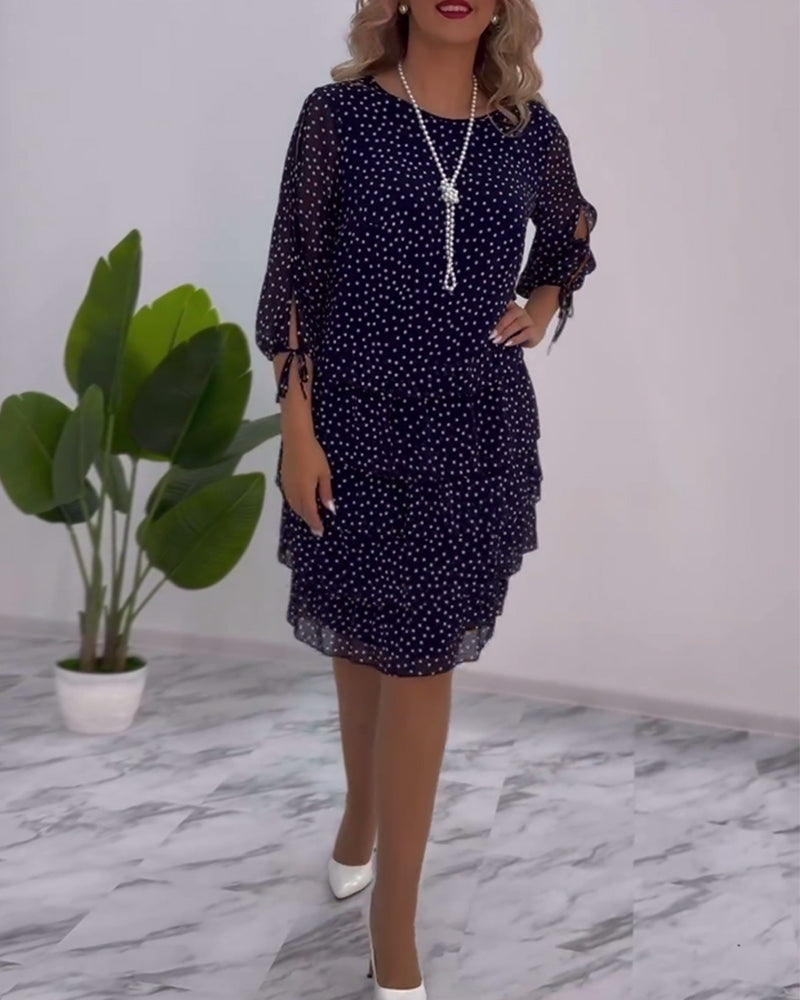 Carla | Festive Stufen Dress with Polka Dot Pattern