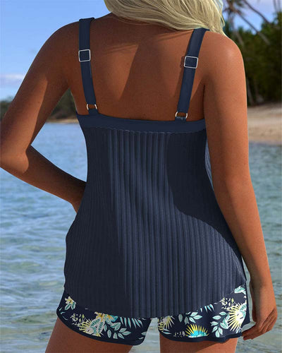 Laluna® | Striped Tankini with Two-Piece Beach Pants