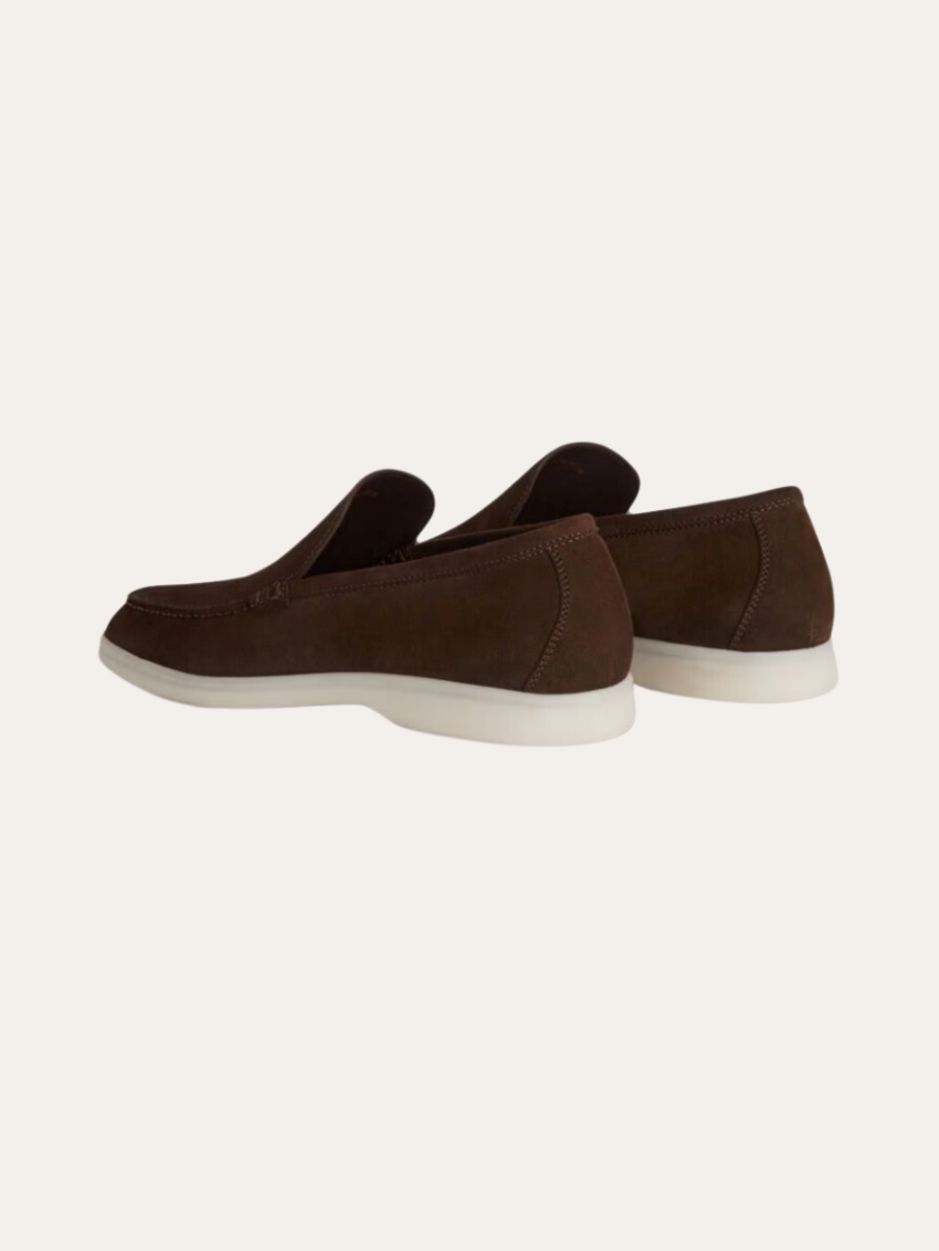 Refined Suede Loafers – Dark Brown - Sophie New York