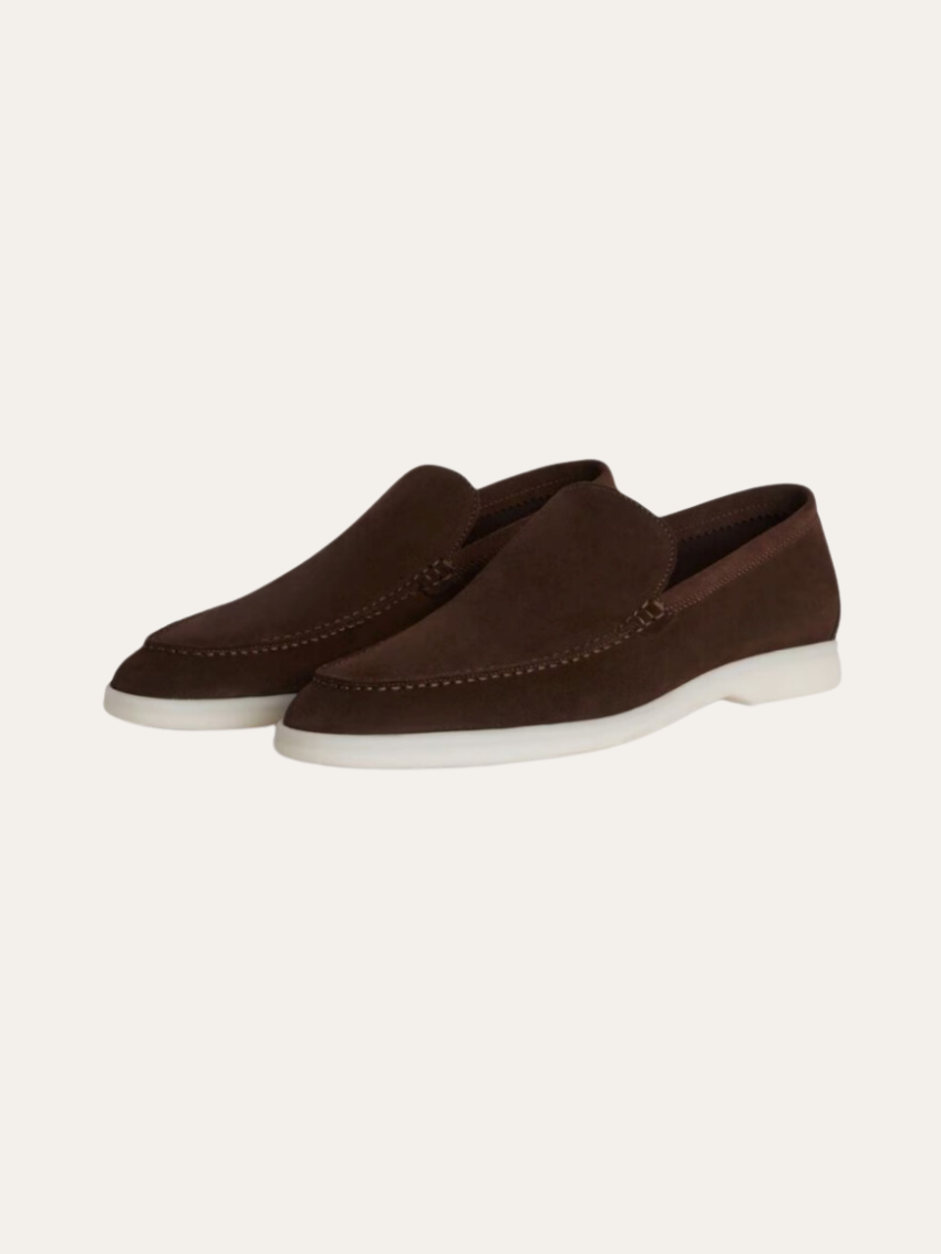 Refined Suede Loafers – Dark Brown - Sophie New York
