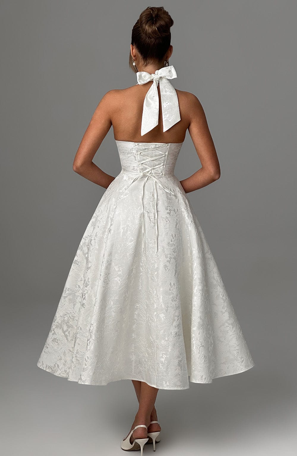 Rosea Midi Dress with Neckline