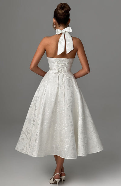 Rosea Midi Dress with Neckline