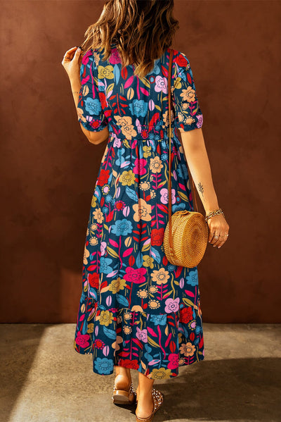 Rosea Retro Style Maxi Dress