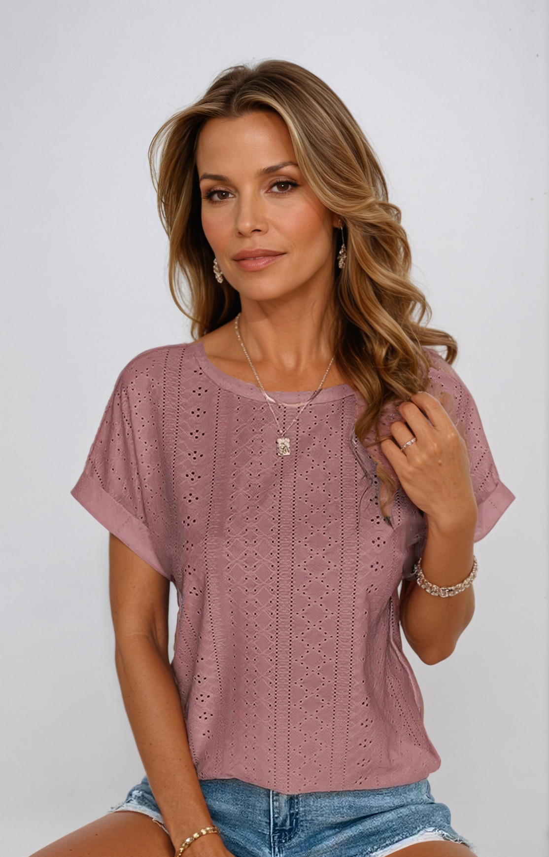 Courtney | Stylish Eyelet Detail Summer Top