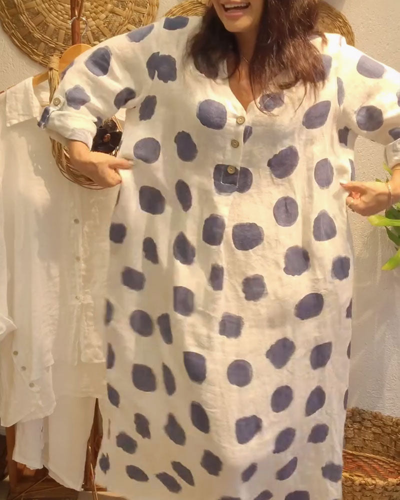 Alyssa™ | Polka Dot Long Sleeve Dress