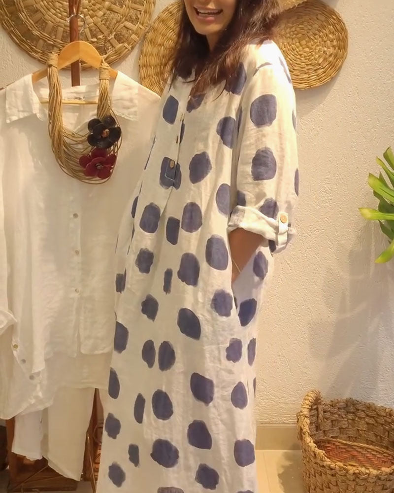 Alyssa™ | Polka Dot Long Sleeve Dress