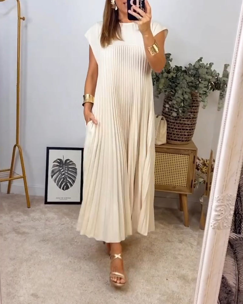 Camilla™ | Sleeveless Dress with Elegant Folds