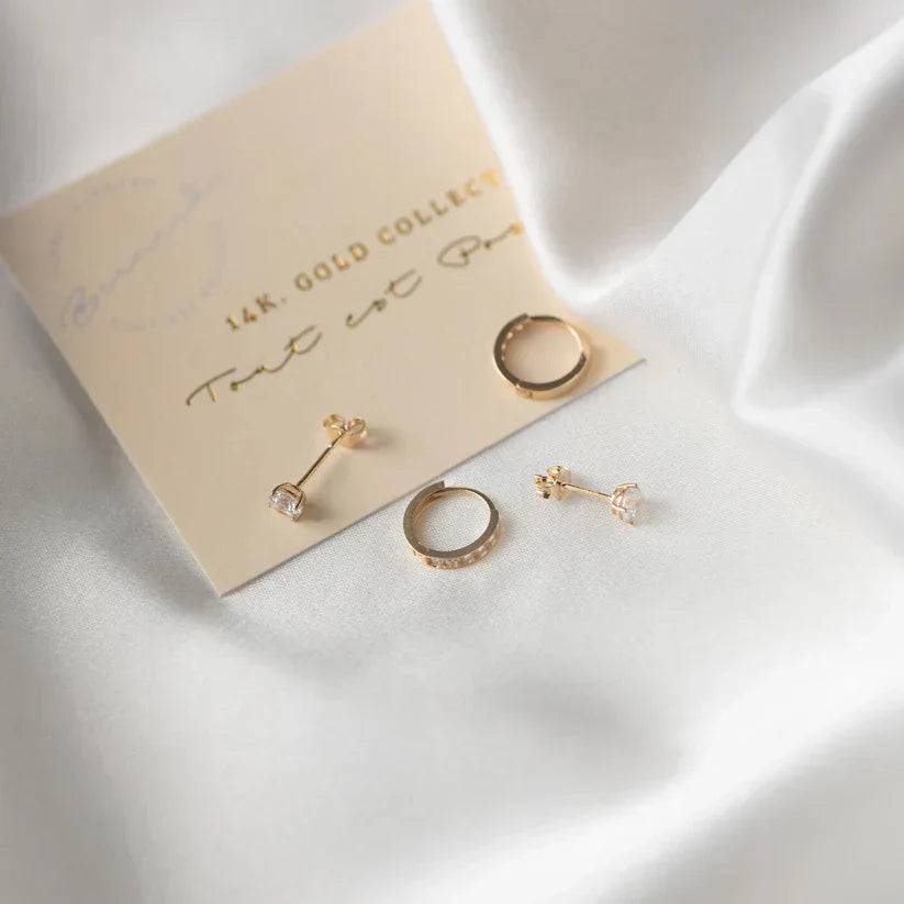 Moonbeam Stone Earrings | 14k Gold