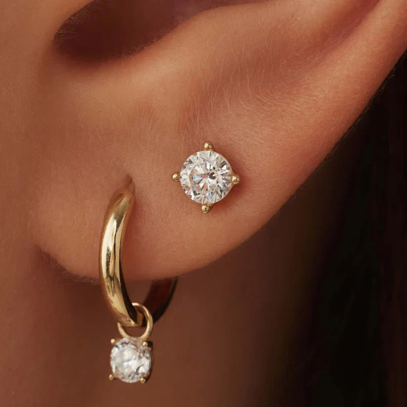 Moonbeam Stone Earrings | 14k Gold