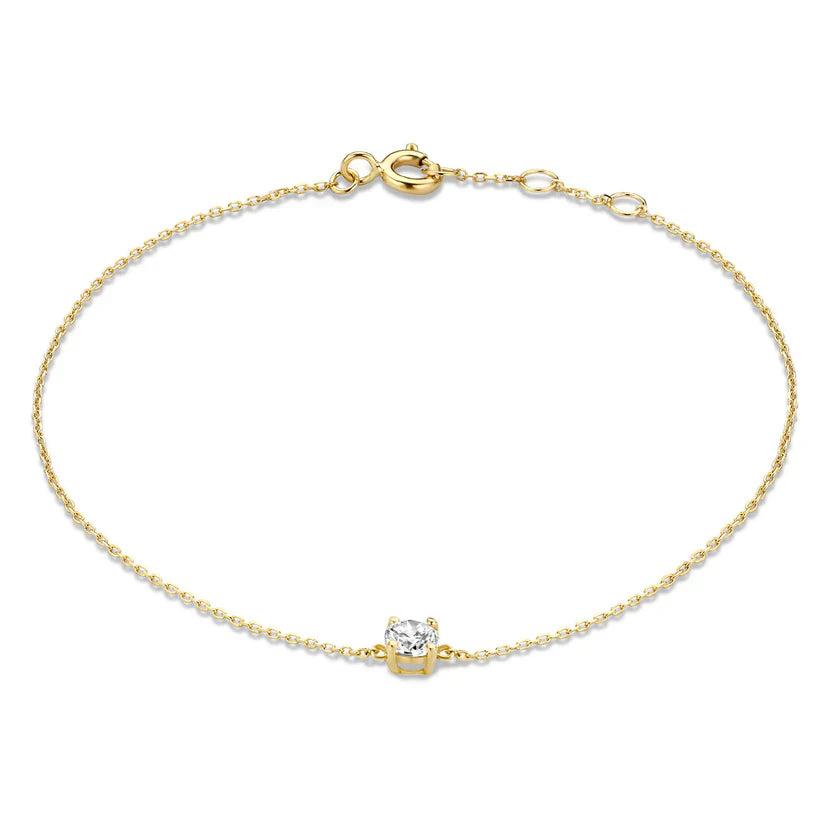 Cléa Moissanite Stone Bracelet | 14k Gold