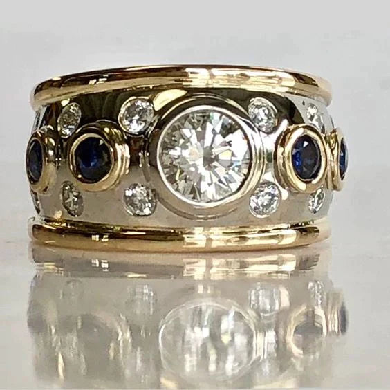 Esmay | Vintage Ring with Gold Finish Zircon