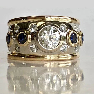 Esmay | Vintage Ring with Gold Finish Zircon