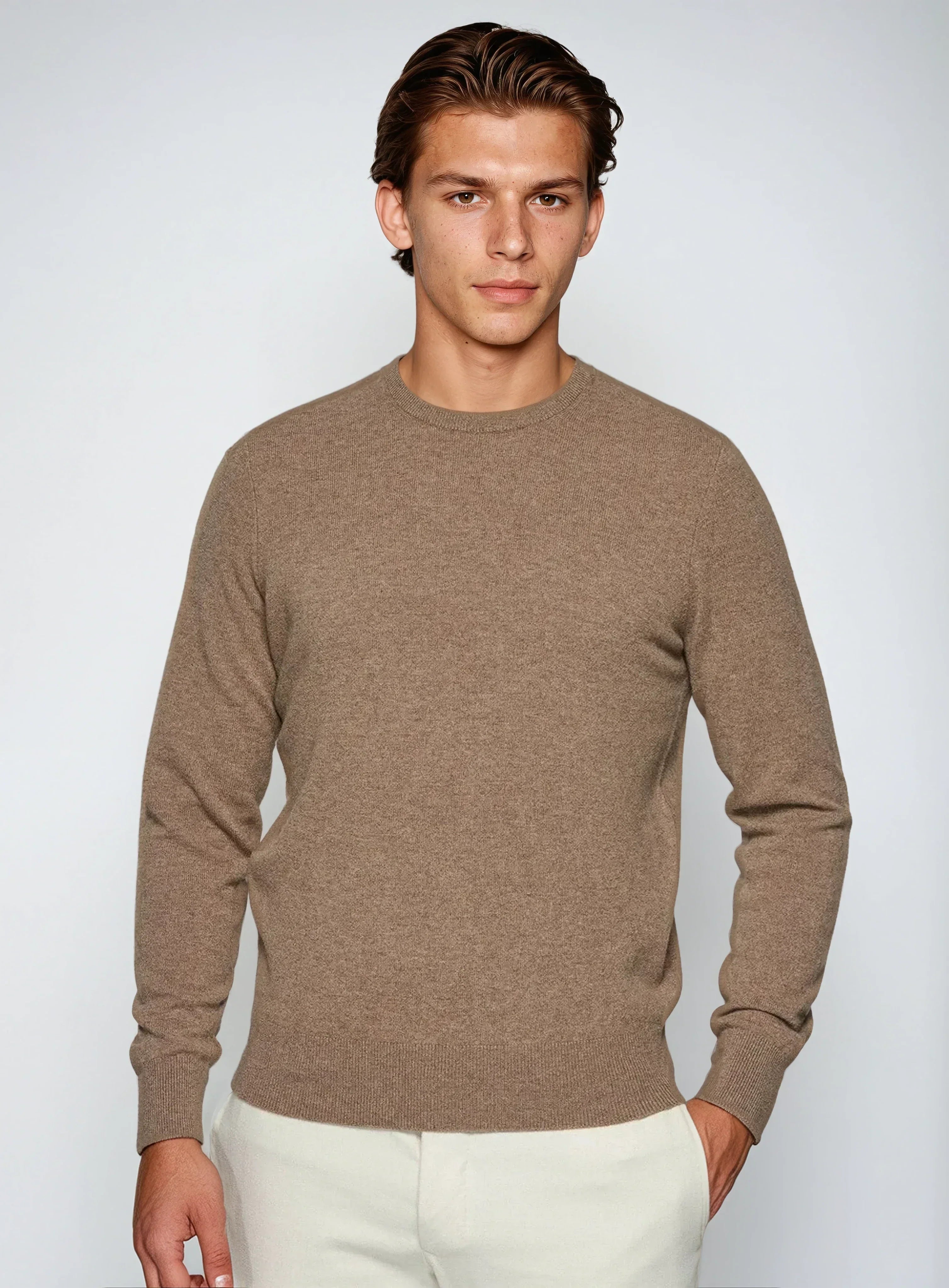 Premium Cashwool Sweater - Khaki - Sophie New York